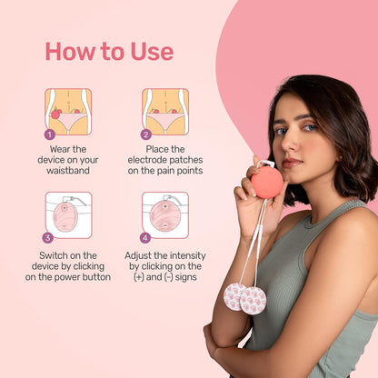 WELME Period Pain Relief Device Relief from Menstrual Cramp and Period Pain | Electric Rechargeable PATENTED TENS Technology 3+ years usage Easy to Wear Clinically Tested Drug Free No Side Effects
